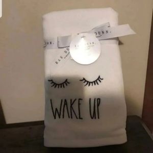 Set of 2 Rae Dunn "Wake Up" Hand Towels